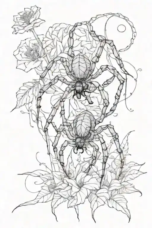 Spider Upsidedown On Top Of Flower Stalking Its Prey Detailed