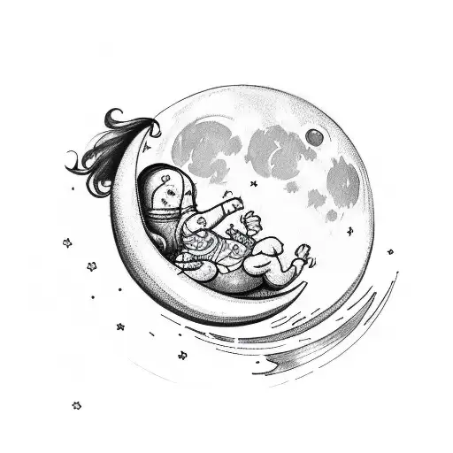 Moon Taking Care Of Baby