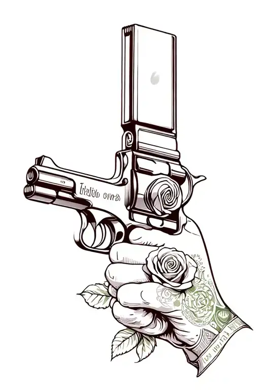 Rose Money Gun Hand