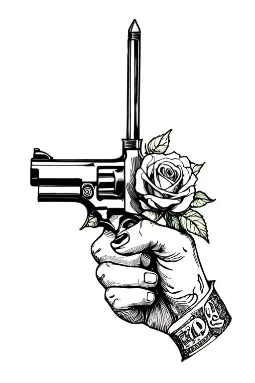 Rose Money Gun Hand