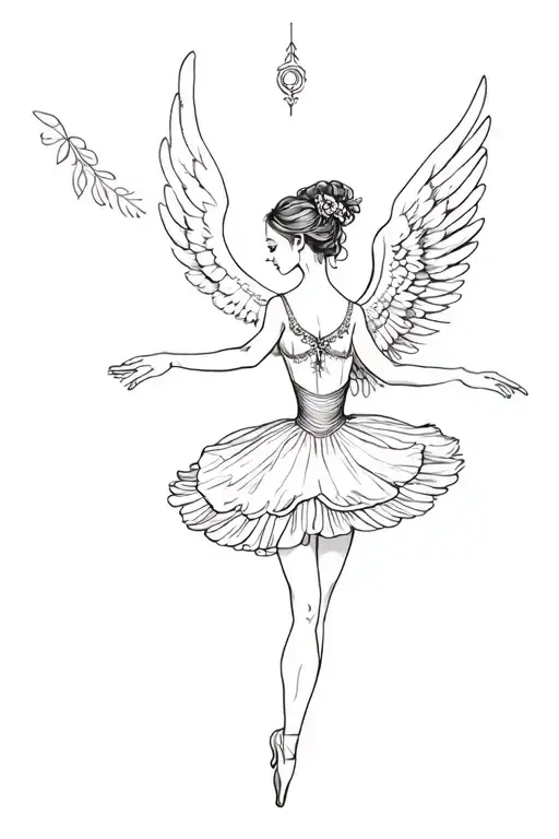 Ballerina Dancer With Angel Wings