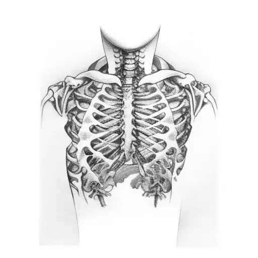 Rib Cage With Folliage