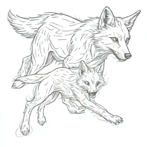 Hound Dog Chasing A Fox