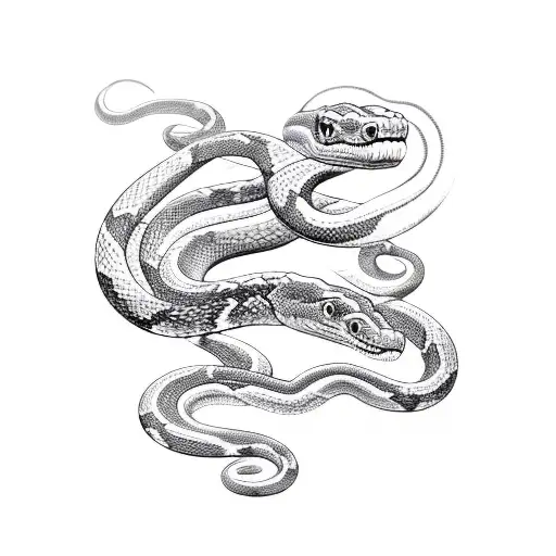 A Snake Coiling An Invisible Heart