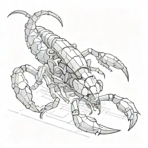 An Engineer's Blueprint Design Of A Scorpion In A Video Game World