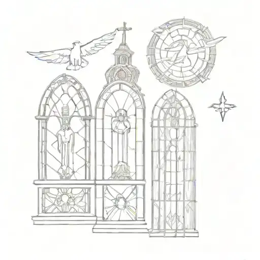 3 Church Panes Each One Signifying God The Father Son And Holy Spirit