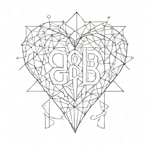 A Geometric Heart Design Incorporating The Letters Gb In A Subtle And Creative Way