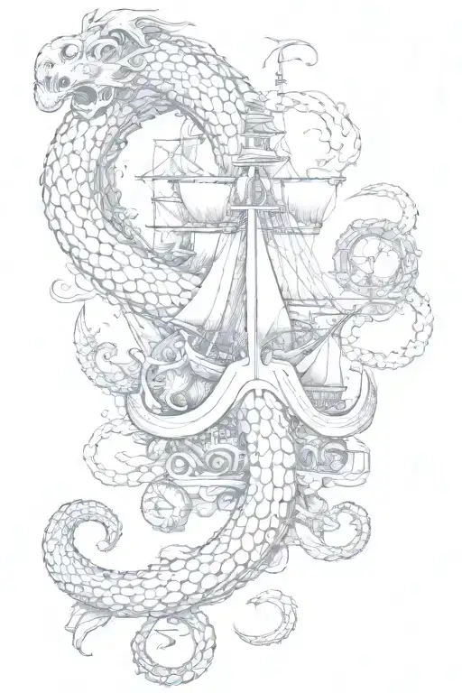 Marine Theme With Kraken Taking Care