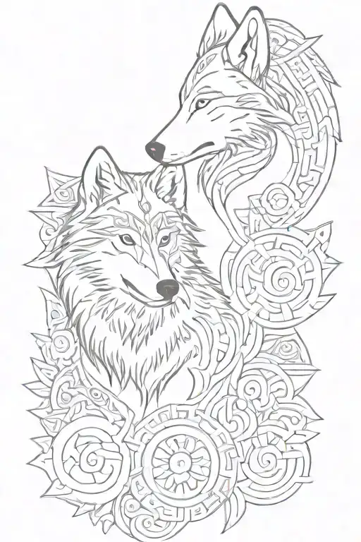 Intricate Wolf And Husky Mandala Tattoo Inspired By Maori Music Motifs