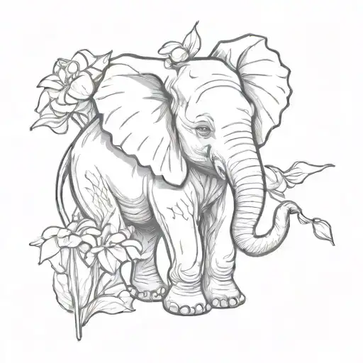 Babu Elephant Holding Daffodil