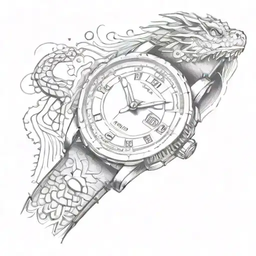 A Watch Strap With A Bingo Card On Fire Dragon Flying