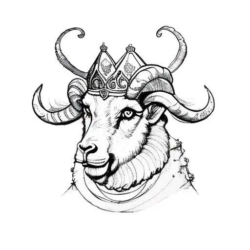 Aries Boy Ram With A Prince Crown