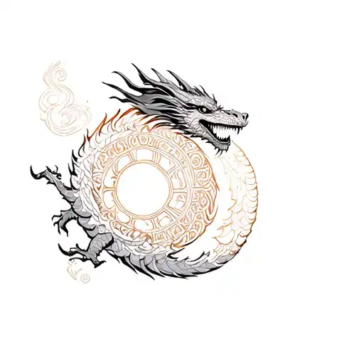 Dragon And Sun Symbol