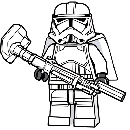 Lego Minifigure - Clone Arc Trooper Hammer With Cape And Gun