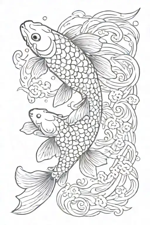 Koi Fish Swimming