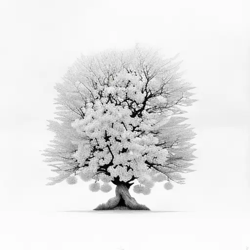 Cherry Blossum Tree In A Rectangle