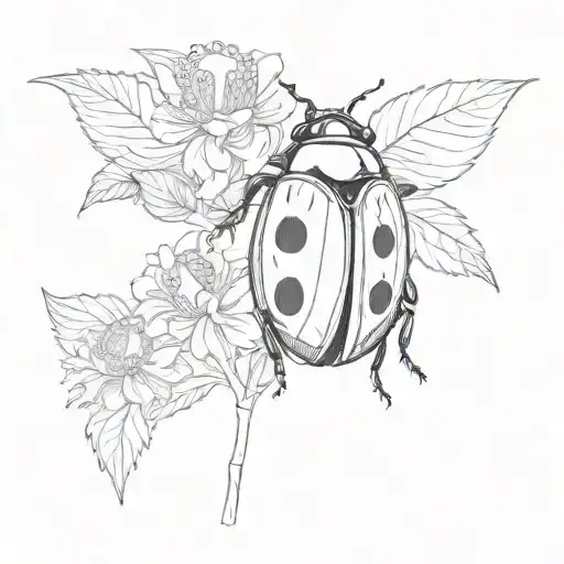 Ladybird October Birth Flower