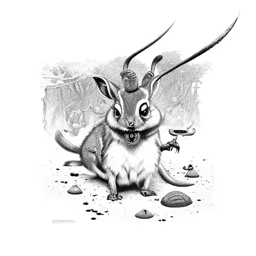 Warrior Carting Dead Bambies While Eating A Cabaye With A Work In It