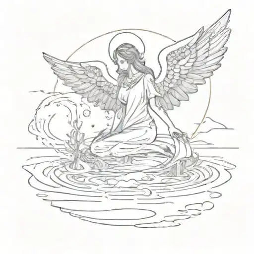 An Angel On A Frozen Lake With The Text Unknown