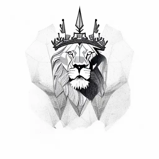 Lion's Head Wearing A Crown