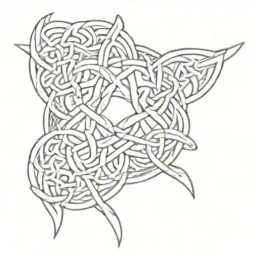 Sketch A Unique Design Of A Celtic Knotwork Pattern Incorporating The Oak Triquetra Symbol