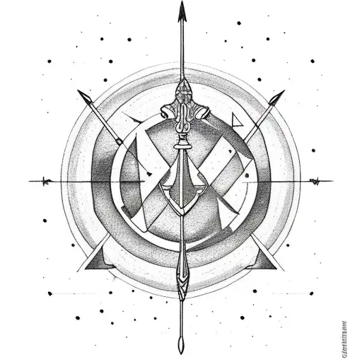 A Unique Sagittarius Tattoo Of Bow And Arrow With The Planet Jupiter