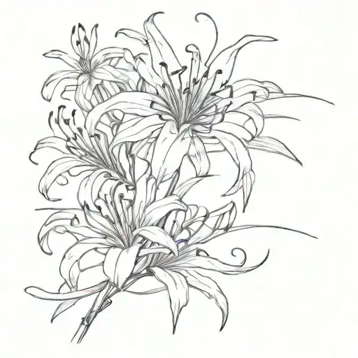 Spider Lily With Spider