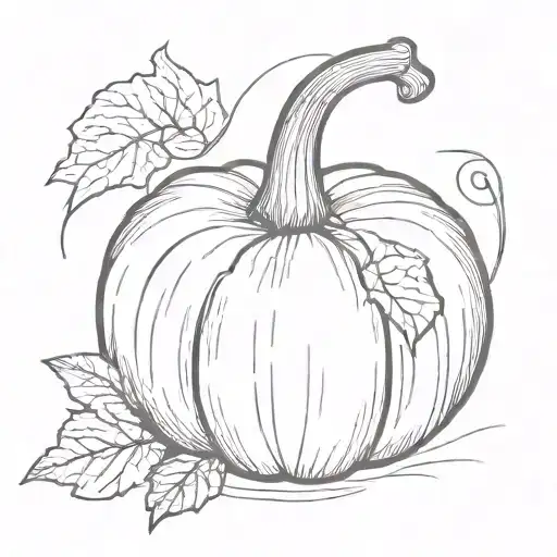A Minimalist Tattoo Design Of A Pumpkin