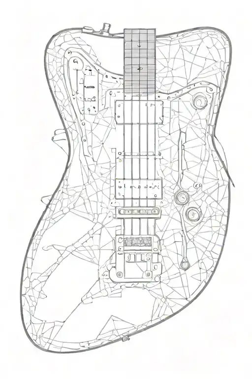 A Geometric Pattern Inspired By The Design Of A Fender Jazzmaster Guitar