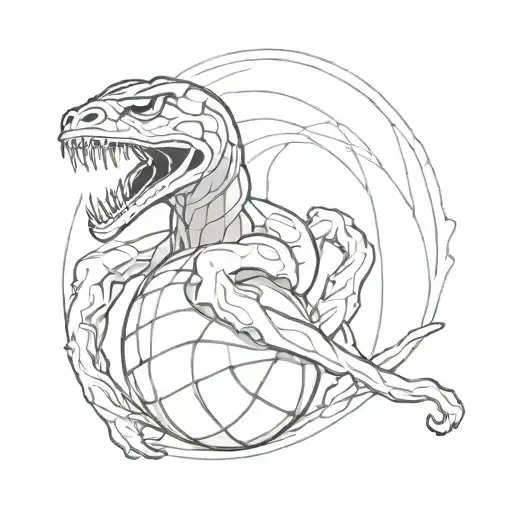 The Kobe Bryant Logo Intertwined With A Black Mamba Snake Coiled Around A Basketball