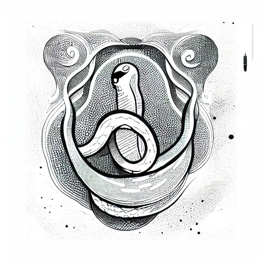 Virgo Symbol With Snake Green Color