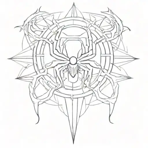 A Unique Tattoo Design That Combines The Phantom Troupe Spider Symbol With Elements Of Cars