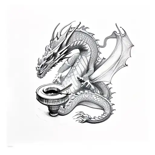 Dragon Smoking A Joint