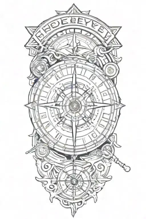 Hockey Player Symbol And Compass