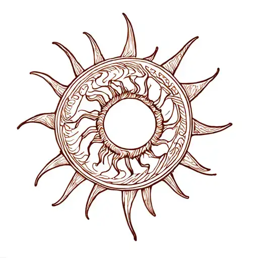 Spiral Sun Tattoo Design