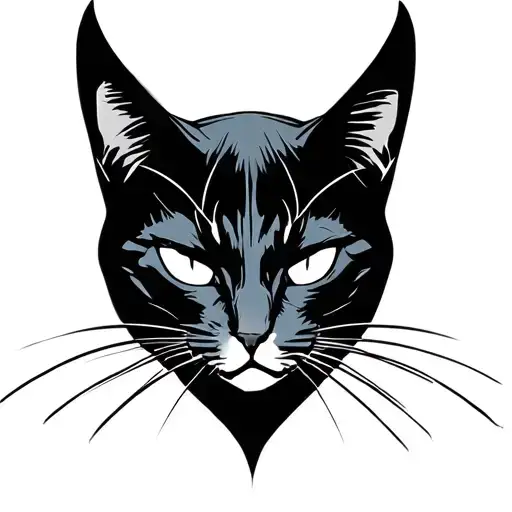 Villain Cat Silhouette Face