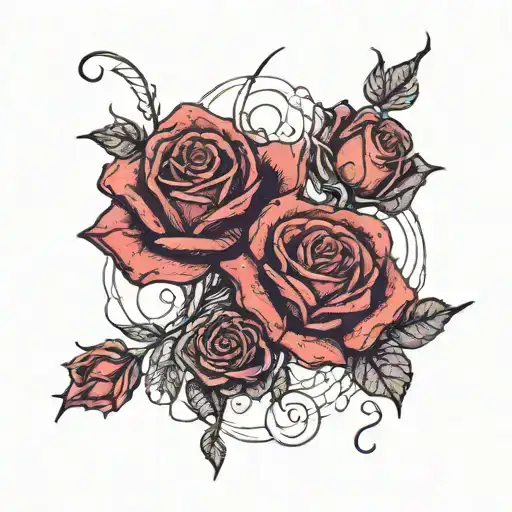 Rose With Gemini Zodiac Sign Intertwined