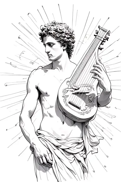 Orpheus With The Background Being The Strings From His Lyre