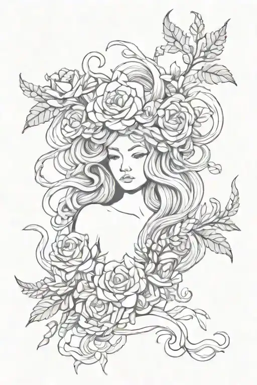 Medusa Hand Holding Flower Bouquet