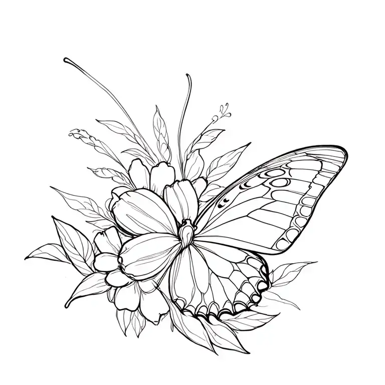 Butterfly And Flower