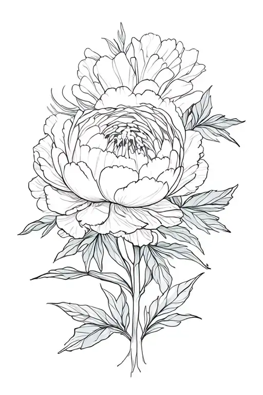 Peony Flowers With All Earths Elements Incorporated