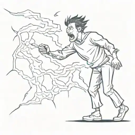 Guy Being Struck By Lightning Comedic