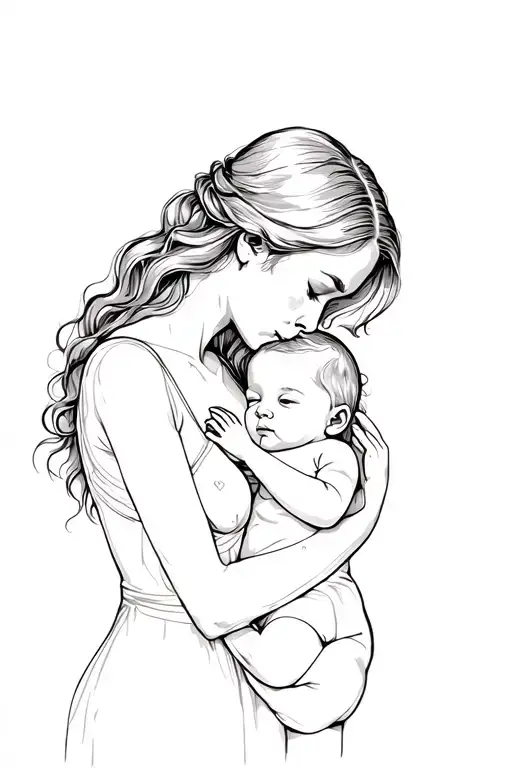 Femme Avec Son Bebe