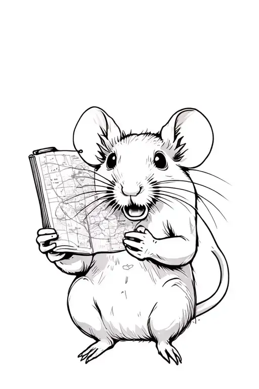 Rat Holding Match And Map Symbolizing The Client's
