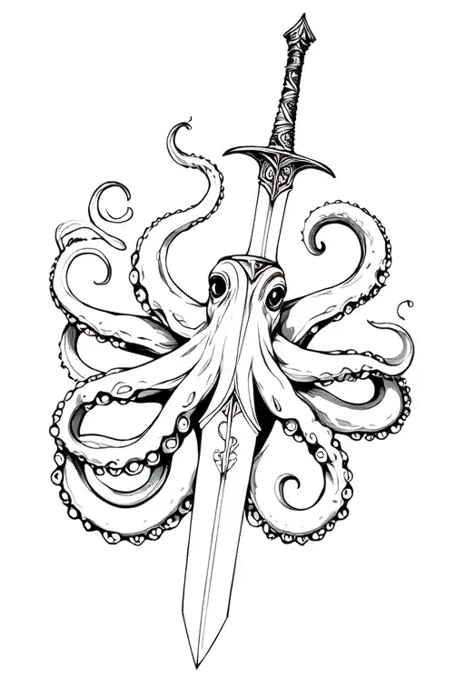 Octopus Tentacle And Dagger