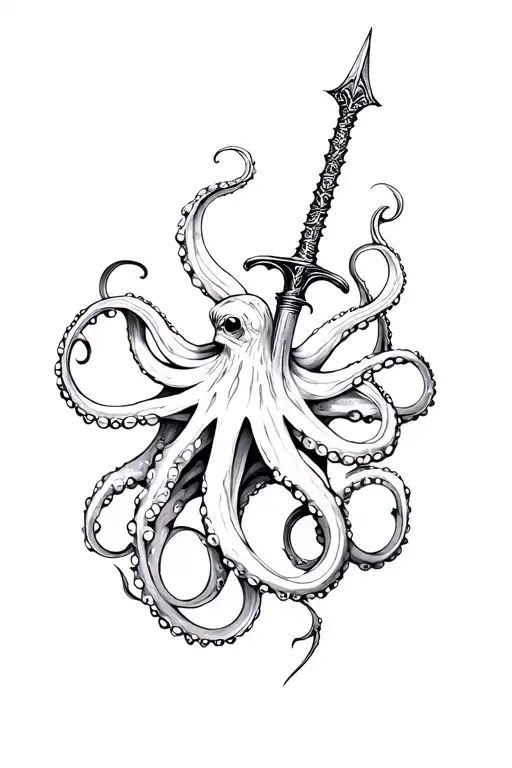Octopus Tentacle And Dagger
