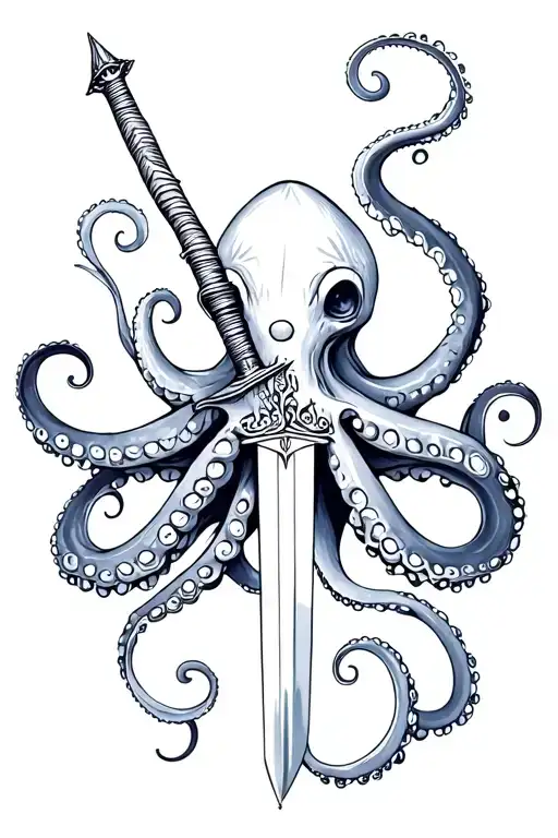 Octopus Holds A Dagger In Its Tentacles