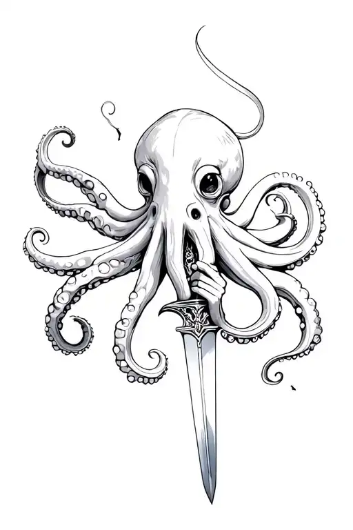 Octopus Holds Dagger Tentacles