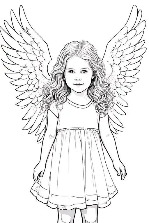 Toddler Girl With Angel Wings