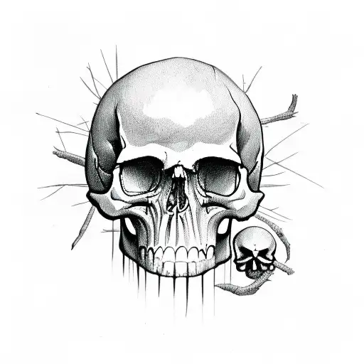 Crow On Skull
